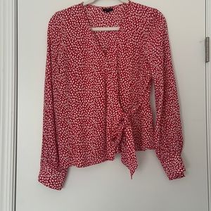 Talbots blouse size S in a red and white pattern.
